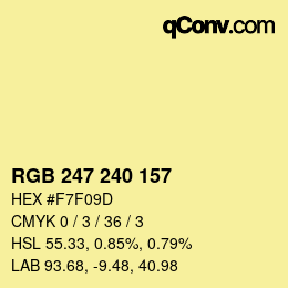 Color code: RGB 247 240 157 | qconv.com