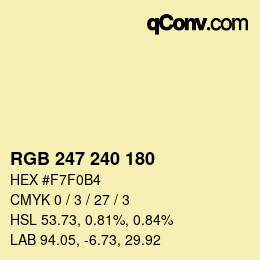 Color code: RGB 247 240 180 | qconv.com