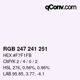 Código de color: RGB 247 241 251 | qconv.com