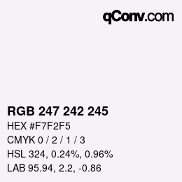 Color code: RGB 247 242 245 | qconv.com