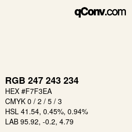 Farbcode: RGB 247 243 234 | qconv.com