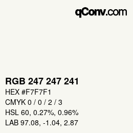 Código de color: RGB 247 247 241 | qconv.com