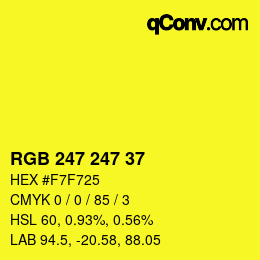 Color code: RGB 247 247 37 | qconv.com