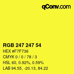 Color code: RGB 247 247 54 | qconv.com