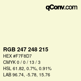 Color code: RGB 247 248 215 | qconv.com