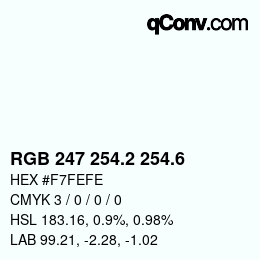 カラーコード: RGB 247 254.2 254.6 | qconv.com