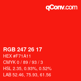 Color code: RGB 247 26 17 | qconv.com