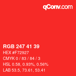 Color code: RGB 247 41 39 | qconv.com