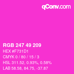 颜色代码: RGB 247 49 209 | qconv.com