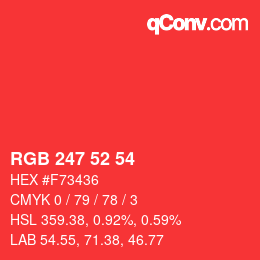 Color code: RGB 247 52 54 | qconv.com