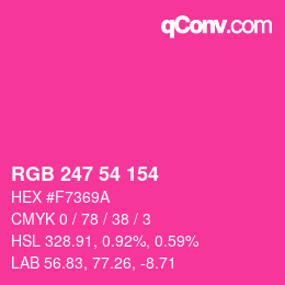 Color code: RGB 247 54 154 | qconv.com