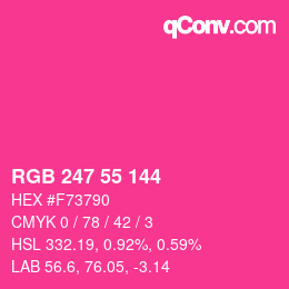 カラーコード: RGB 247 55 144 | qconv.com