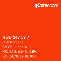 Color code: RGB 247 57 7 | qconv.com