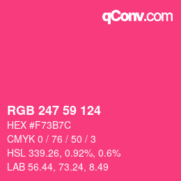 颜色代码: RGB 247 59 124 | qconv.com