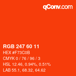 Farbcode: RGB 247 60 11 | qconv.com
