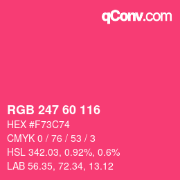 颜色代码: RGB 247 60 116 | qconv.com