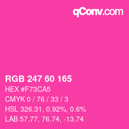 颜色代码: RGB 247 60 165 | qconv.com