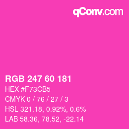 颜色代码: RGB 247 60 181 | qconv.com