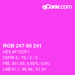 颜色代码: RGB 247 60 241 | qconv.com