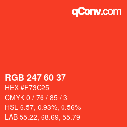 カラーコード: RGB 247 60 37 | qconv.com