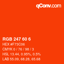 カラーコード: RGB 247 60 6 | qconv.com