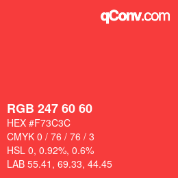 カラーコード: RGB 247 60 60 | qconv.com