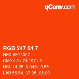 Color code: RGB 247 64 7 | qconv.com