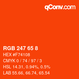 颜色代码: RGB 247 65 8 | qconv.com