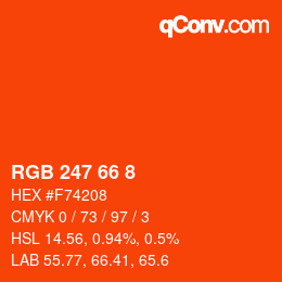 Color code: RGB 247 66 8 | qconv.com