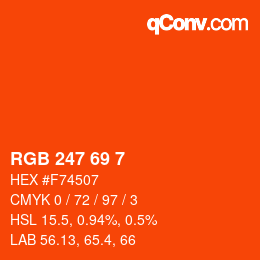 カラーコード: RGB 247 69 7 | qconv.com