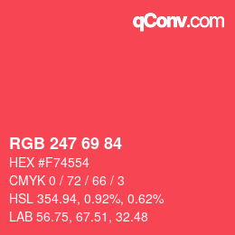 颜色代码: RGB 247 69 84 | qconv.com