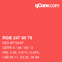 カラーコード: RGB 247 80 79 | qconv.com