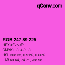 Color code: RGB 247 89 225 | qconv.com