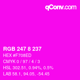 Color code: RGB 247 8 237 | qconv.com