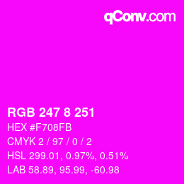 カラーコード: RGB 247 8 251 | qconv.com