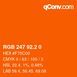 カラーコード: RGB 247 92.2 0 | qconv.com