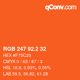 カラーコード: RGB 247 92.2 32 | qconv.com