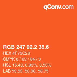 カラーコード: RGB 247 92.2 38.6 | qconv.com