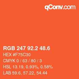 カラーコード: RGB 247 92.2 48.6 | qconv.com