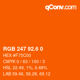 カラーコード: RGB 247 92.6 0 | qconv.com