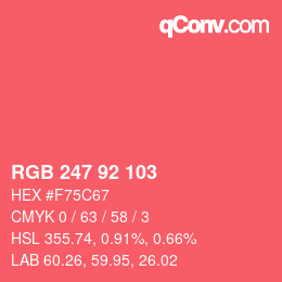 カラーコード: RGB 247 92 103 | qconv.com