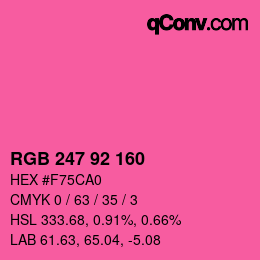 Color code: RGB 247 92 160 | qconv.com