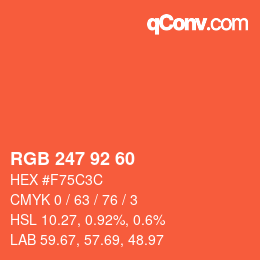 Color code: RGB 247 92 60 | qconv.com