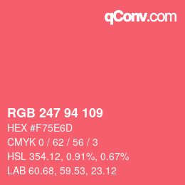カラーコード: RGB 247 94 109 | qconv.com