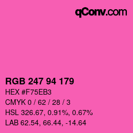 カラーコード: RGB 247 94 179 | qconv.com