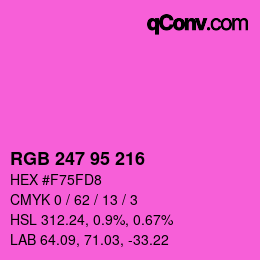 颜色代码: RGB 247 95 216 | qconv.com