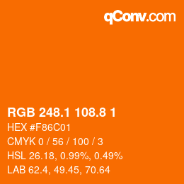 カラーコード: RGB 248.1 108.8 1 | qconv.com