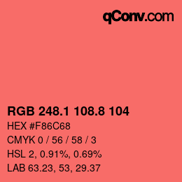 Color code: RGB 248.1 108.8 104 | qconv.com