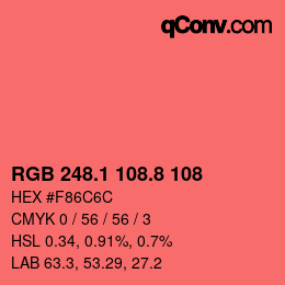 カラーコード: RGB 248.1 108.8 108 | qconv.com