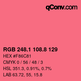 カラーコード: RGB 248.1 108.8 129 | qconv.com